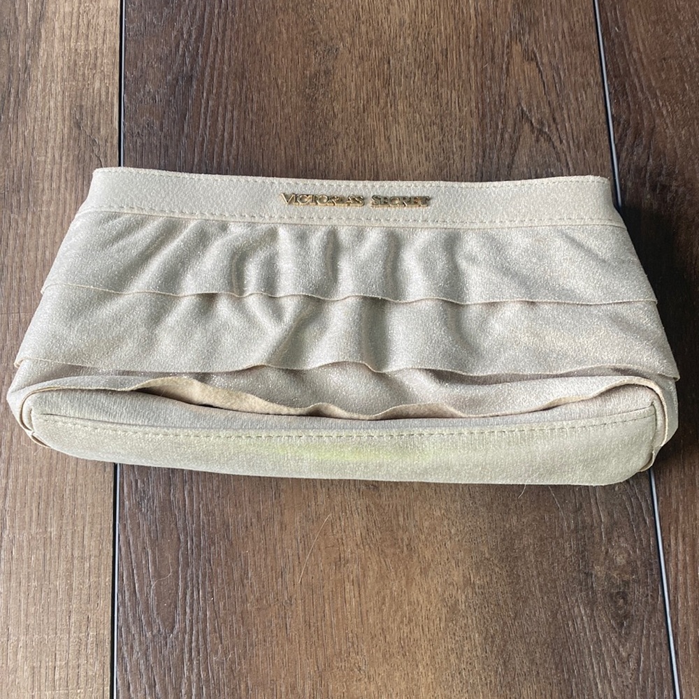 Victoria Secret Ruffle Champagne clutch